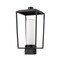 Z-Lite Sheridan 1 Light Outdoor Post Mount Fixture, Black & White Opal 595PHMS-BK - alternate 4